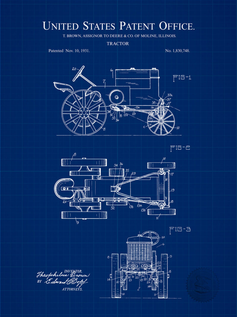 John Deere Tractor | 1931 Patent