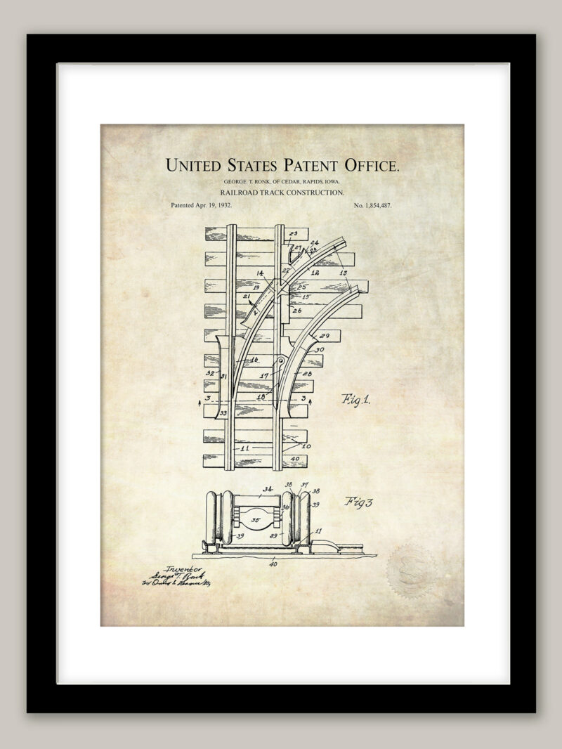 Railroad Track | 1932 Patent Print