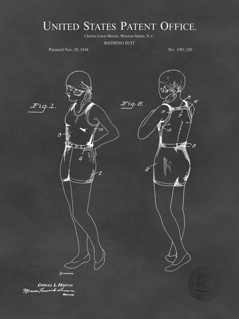 Vintage Bathing Suit | 1943 Patent Print