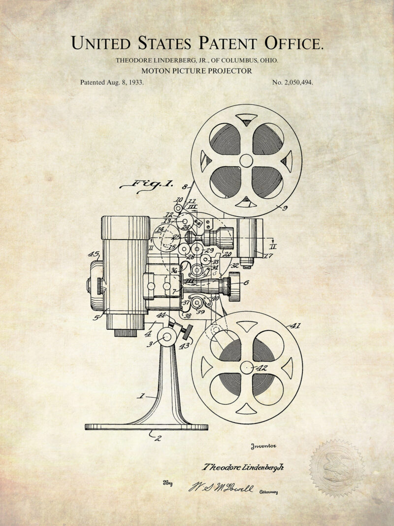 Vintage Cinema Decor | Patent Print Collection
