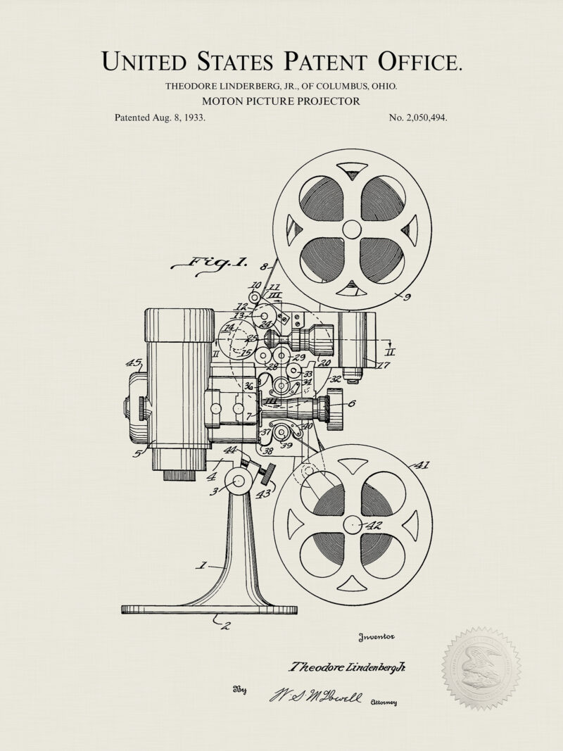 Vintage Cinema Art | Film Making Patent Print Collection
