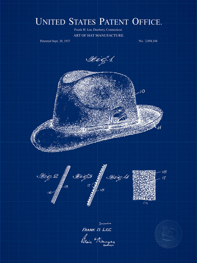 Men's Hat Design | 1937 Patent