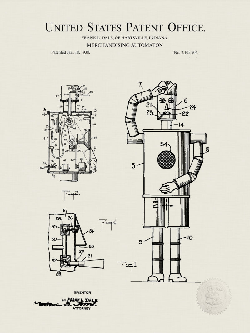 Smoking Robot Invention | 1938 Patent