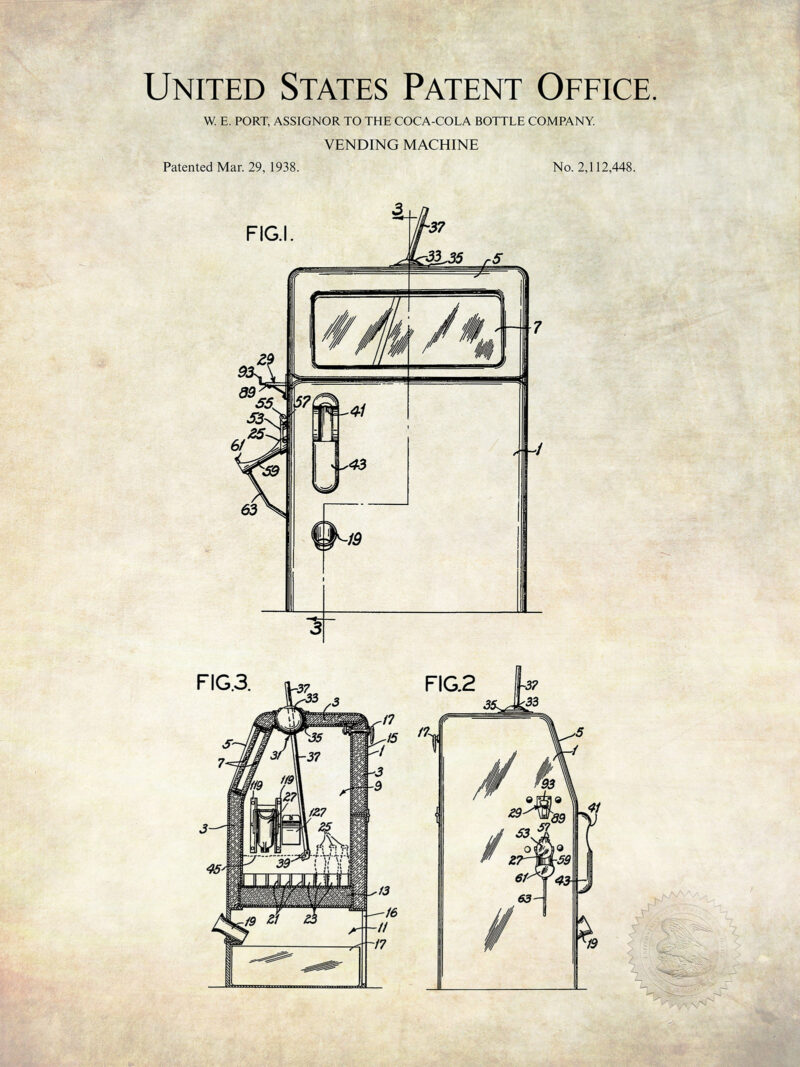 Coca-Cola Vending Machine | 1936 Patent