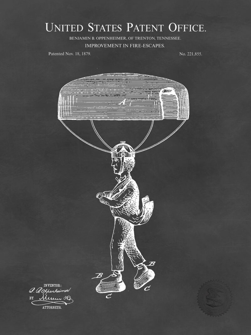 Hat Parachute | 1879 Patent