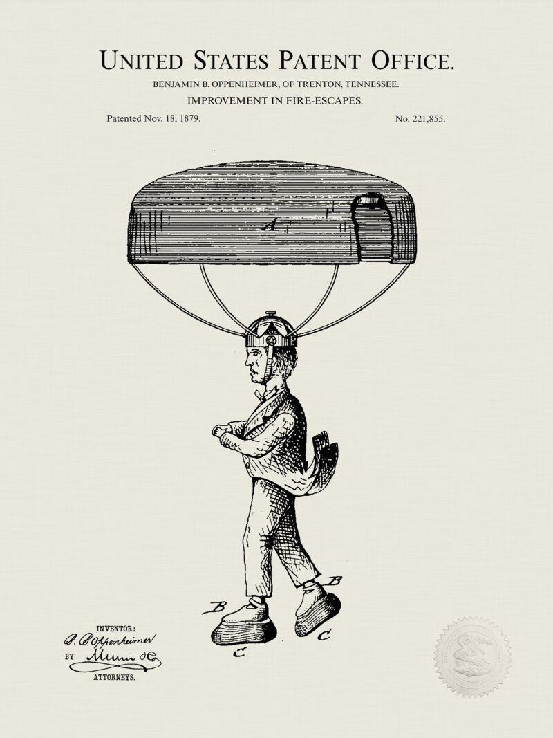 Hat Parachute | 1879 Patent
