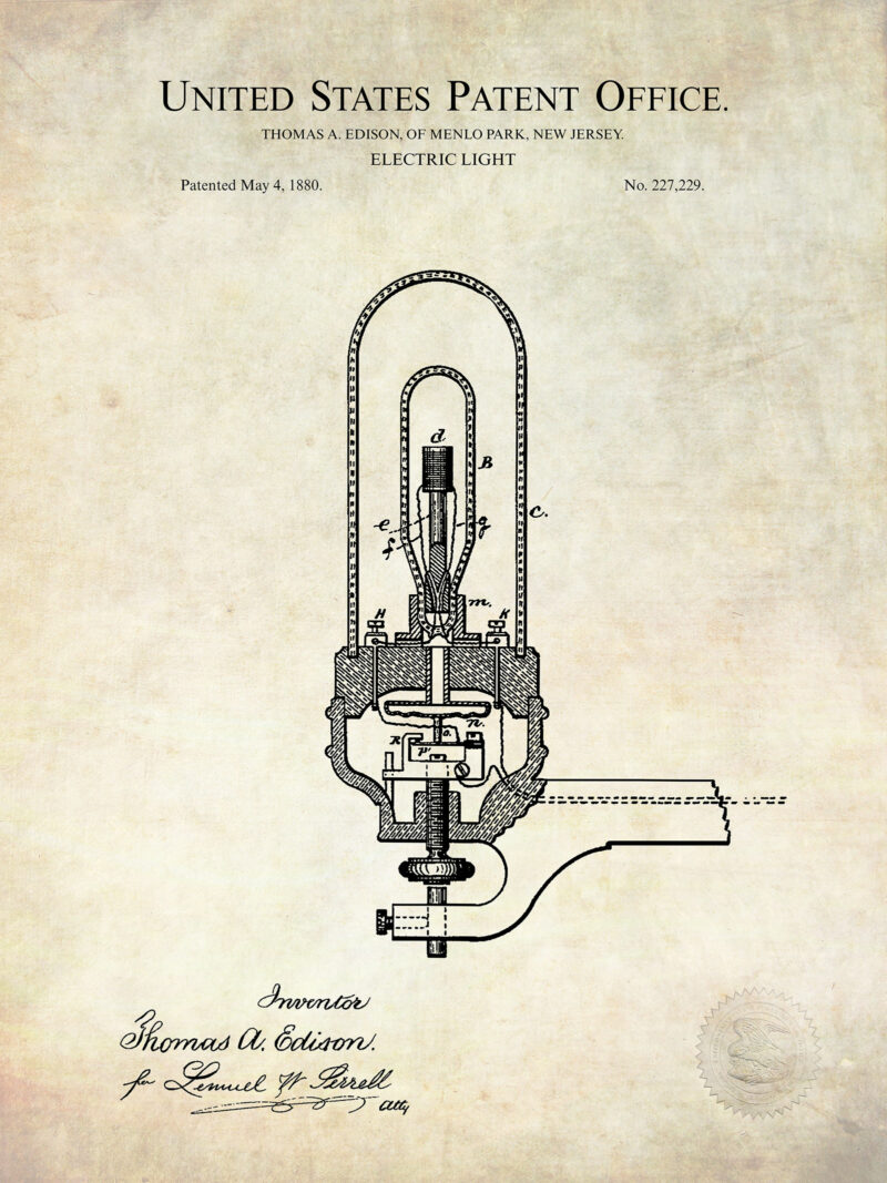 Thomas Edison Patent Print Collection