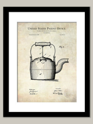 Tea Kettle Design | 1880 Patent Print