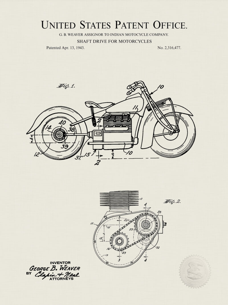 Indian Motorcycle | 1943 Patent