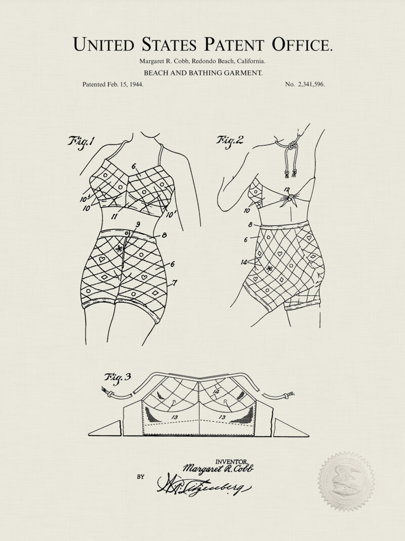 Beach & Bathing Garment | 1944 Patent