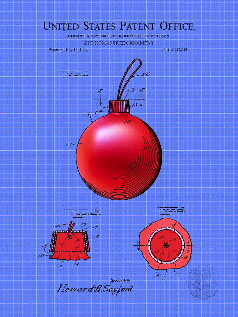 Red Christmas Ornament | 1944 Patent
