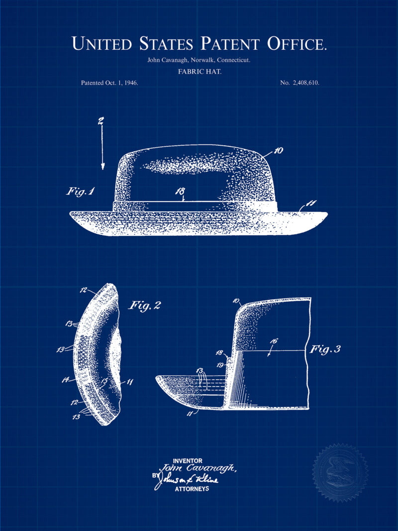 Fabric Hat Design | 1946 Patent