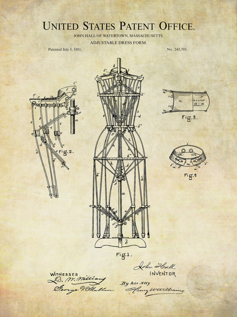 Dress Form | 1881 Patent Print