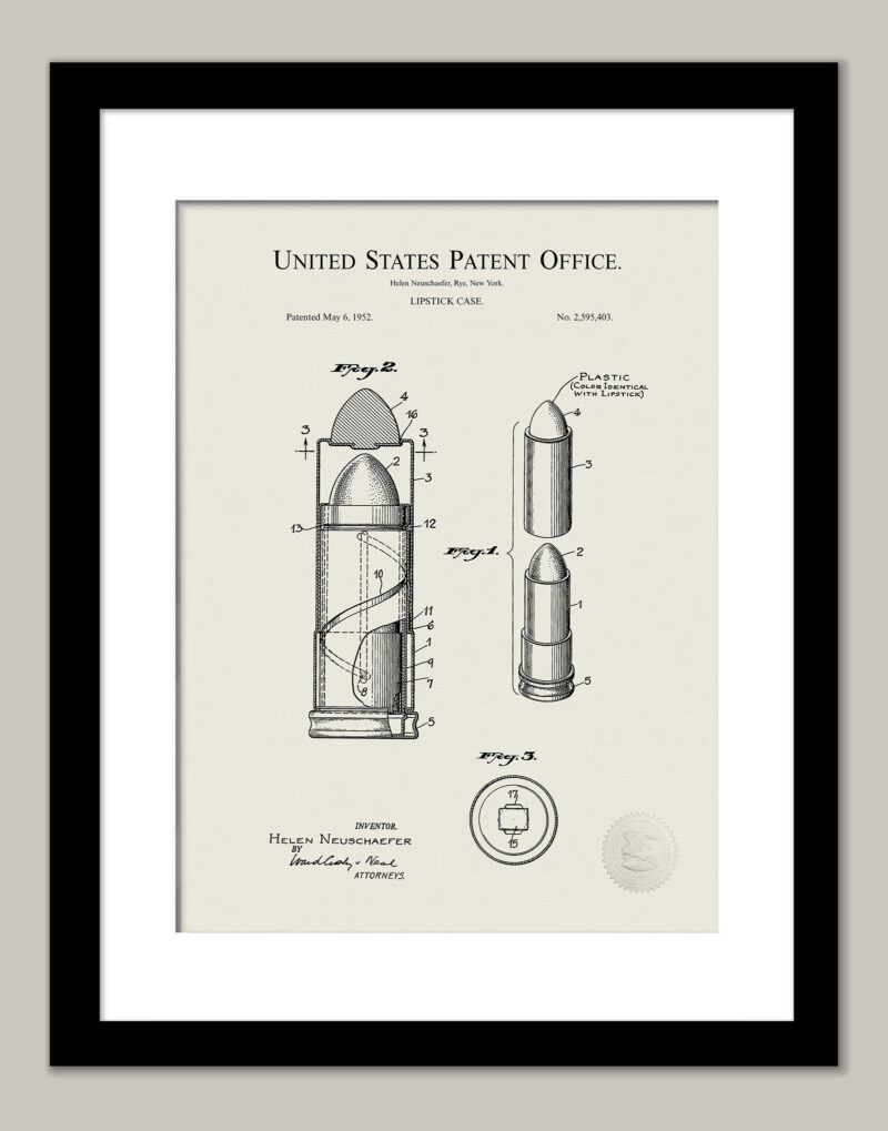 Lipstick Case | 1952 Patent Print