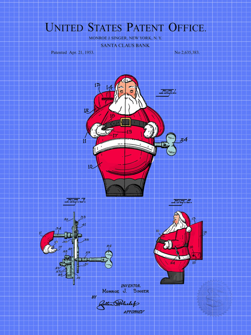 Toy Santa Claus Bank | 1953 Patent