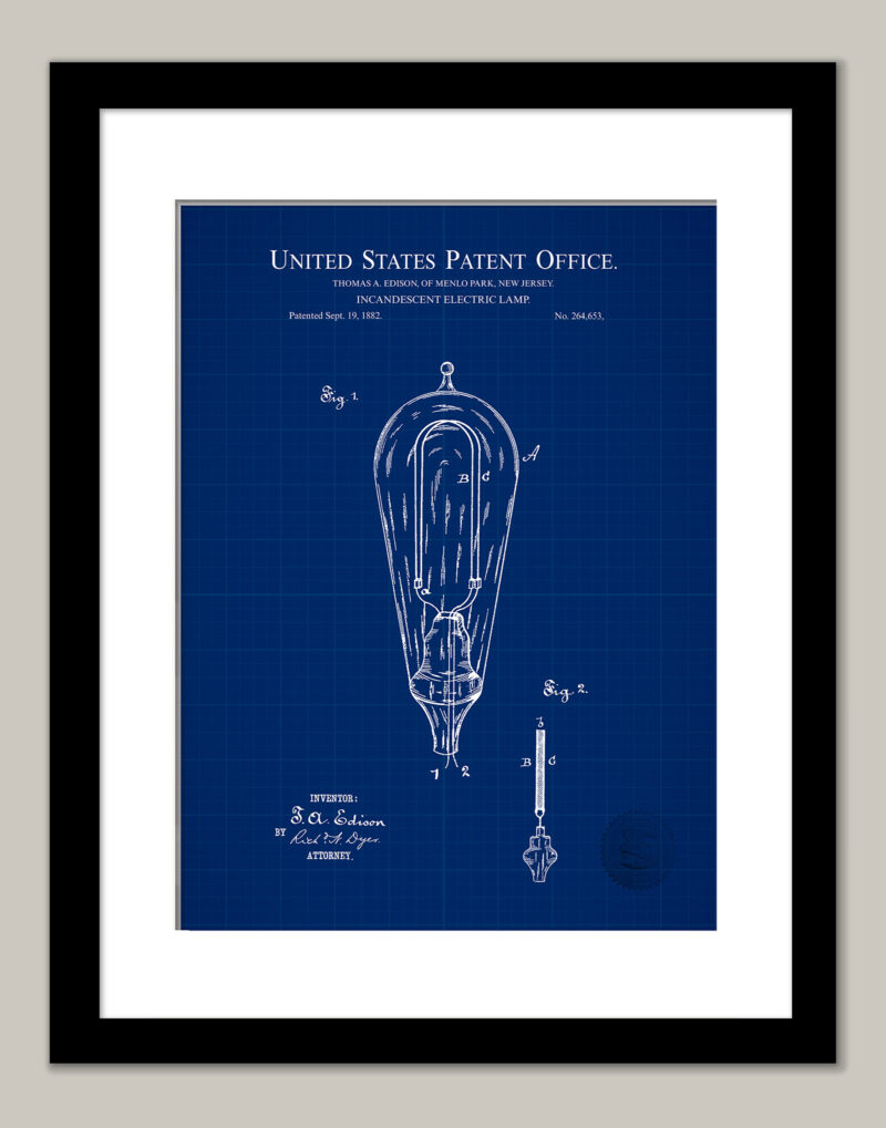 Thomas Edison Lamp Design | 1882 Patent