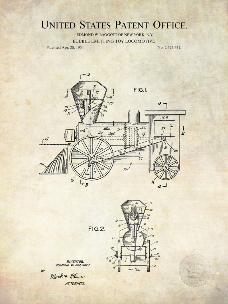 Bubble Train Print | 1954 Toy Patent