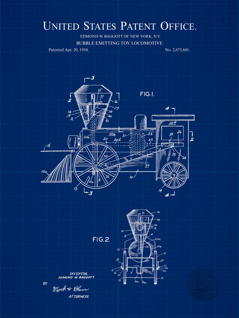 Bubble Train Print | 1954 Toy Patent