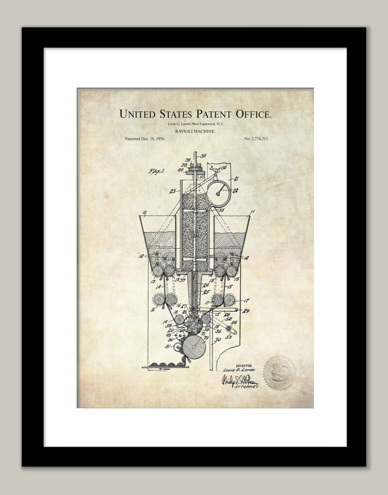Ravioli Machine | 1955 Patent Print