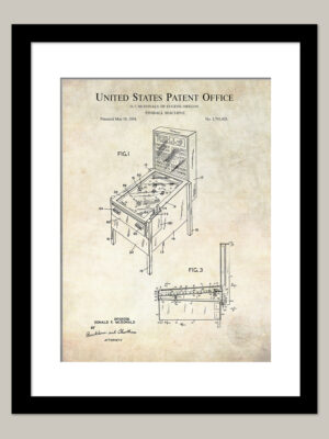 Pinball Game Design | 1954 Patent Print