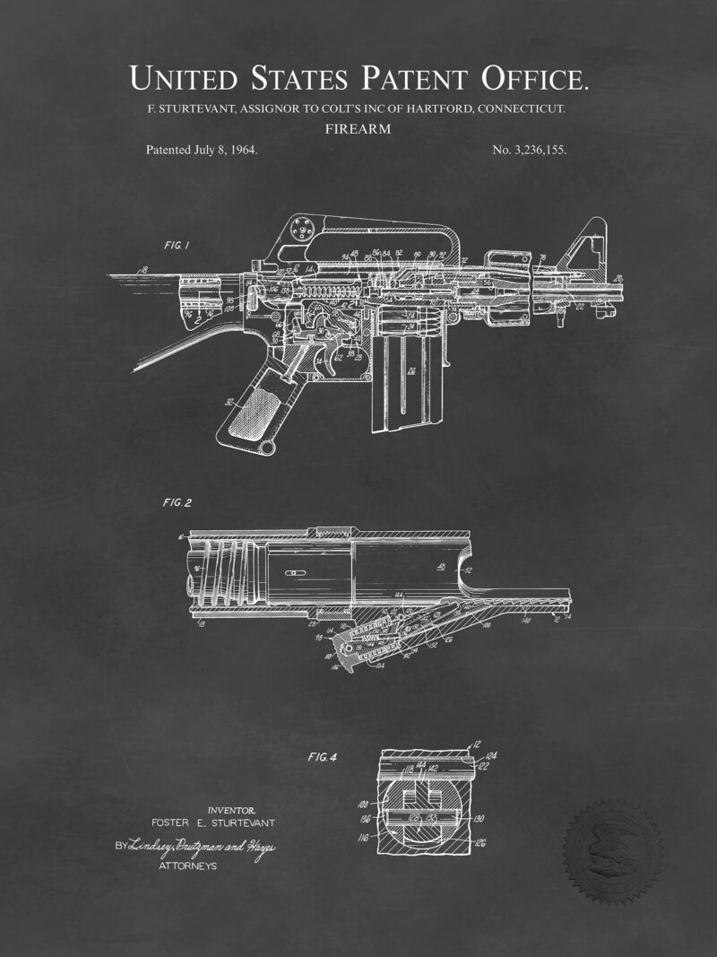 AR-10 Rifle Print | 1958 Patent