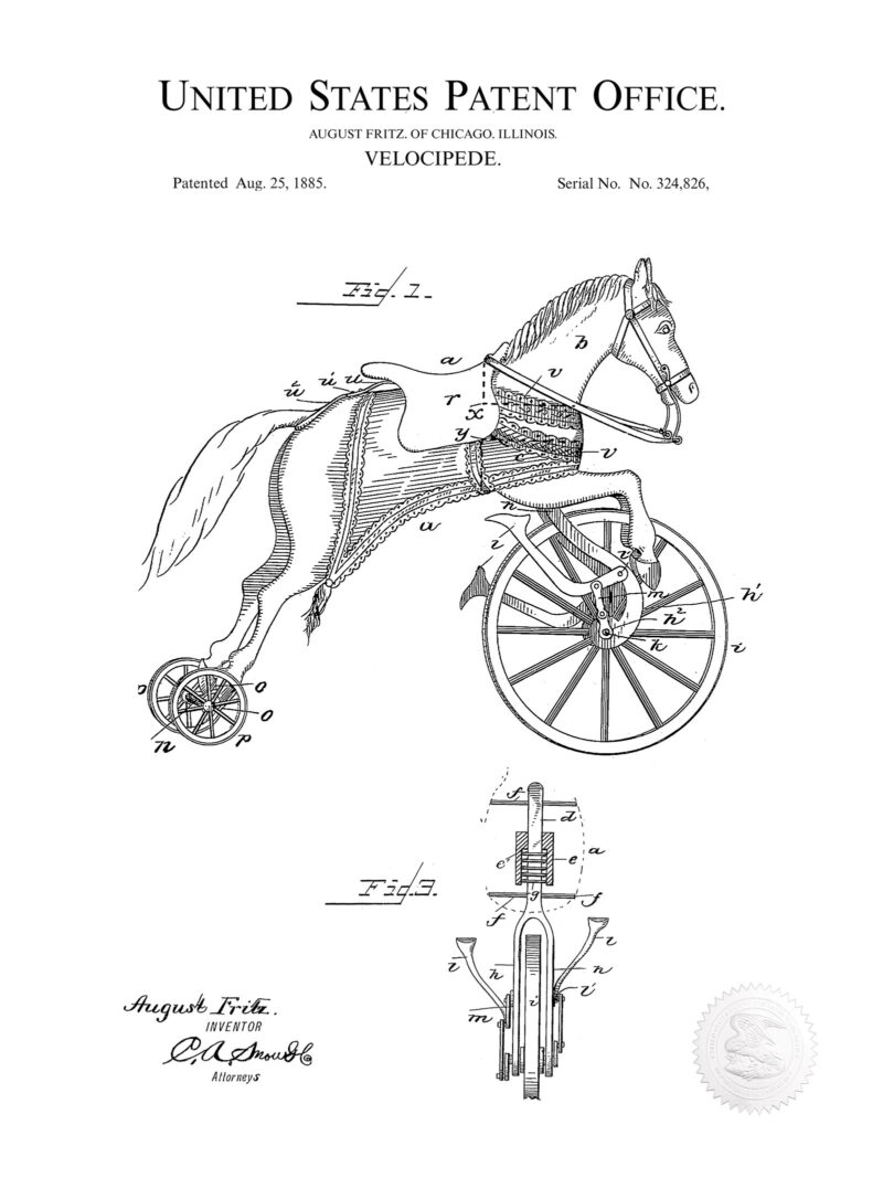 Horse Velocipede | 1885 Patent