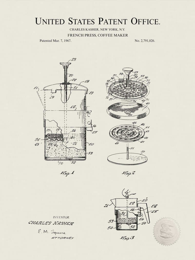 French Press | 1967 Coffee Maker Patent