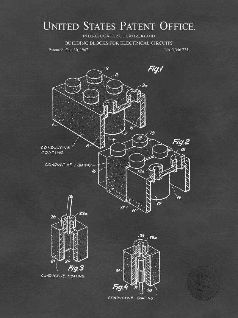 Classic Building Block Print - 1967 Patent