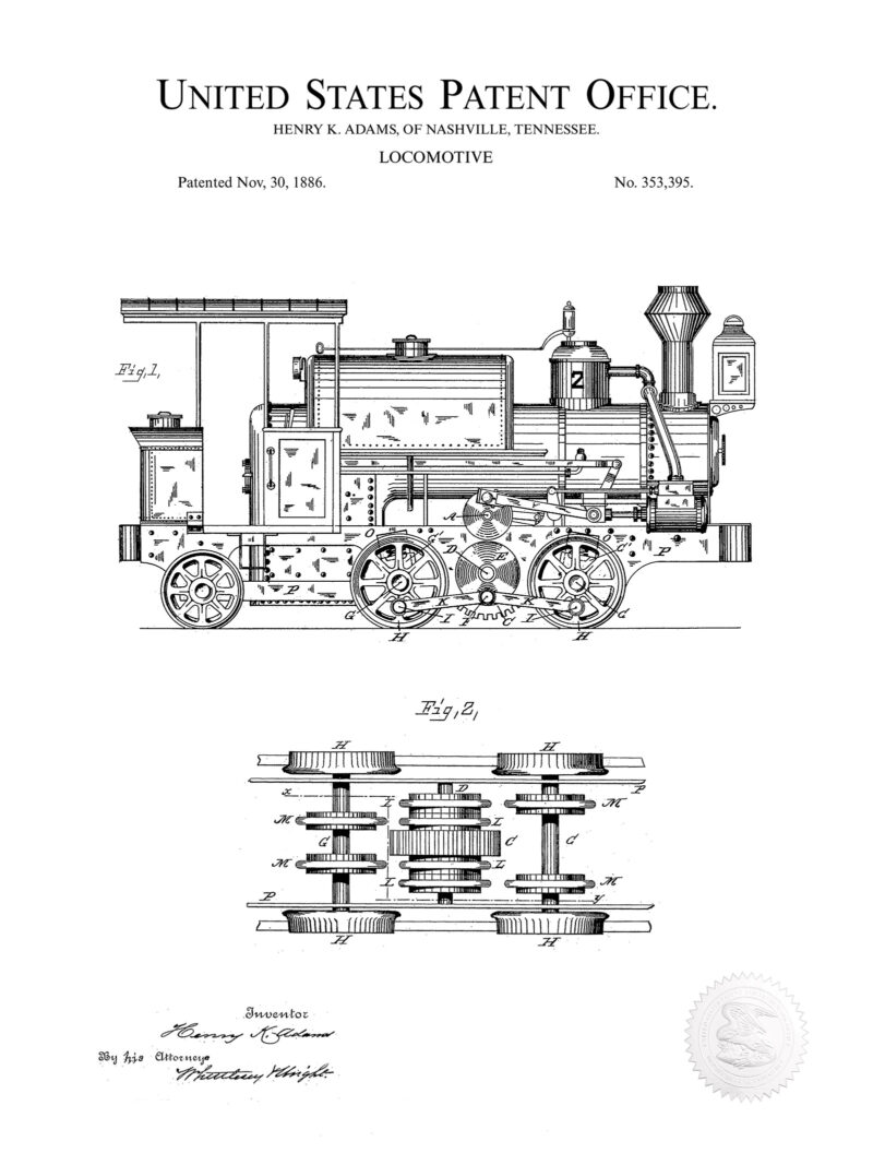 Locomotive Design | 1886 Patent