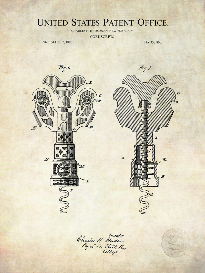 Corkscrew Design | 1886 Patent