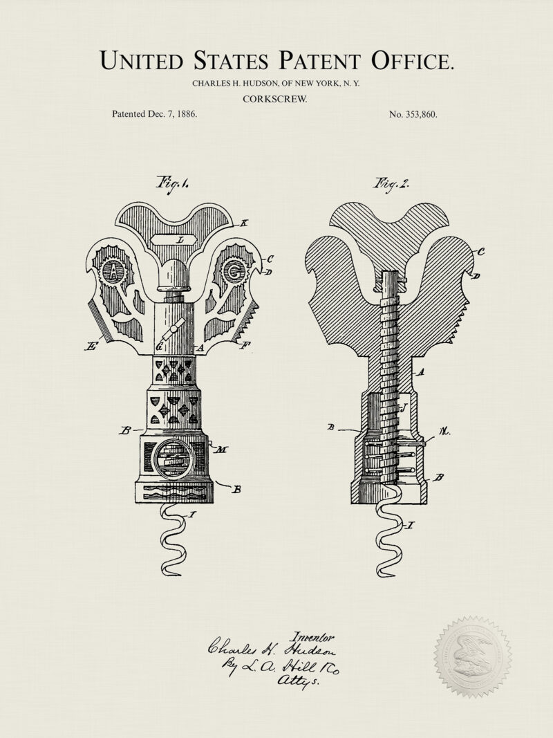 Corkscrew Design | 1886 Patent