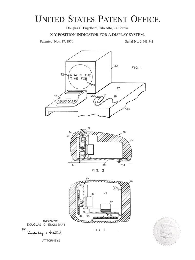 Vintage PC Mouse Design | 1970 Patent