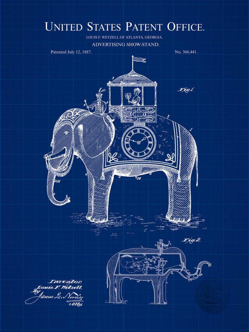 Elephant Show Stand |  1887 Patent