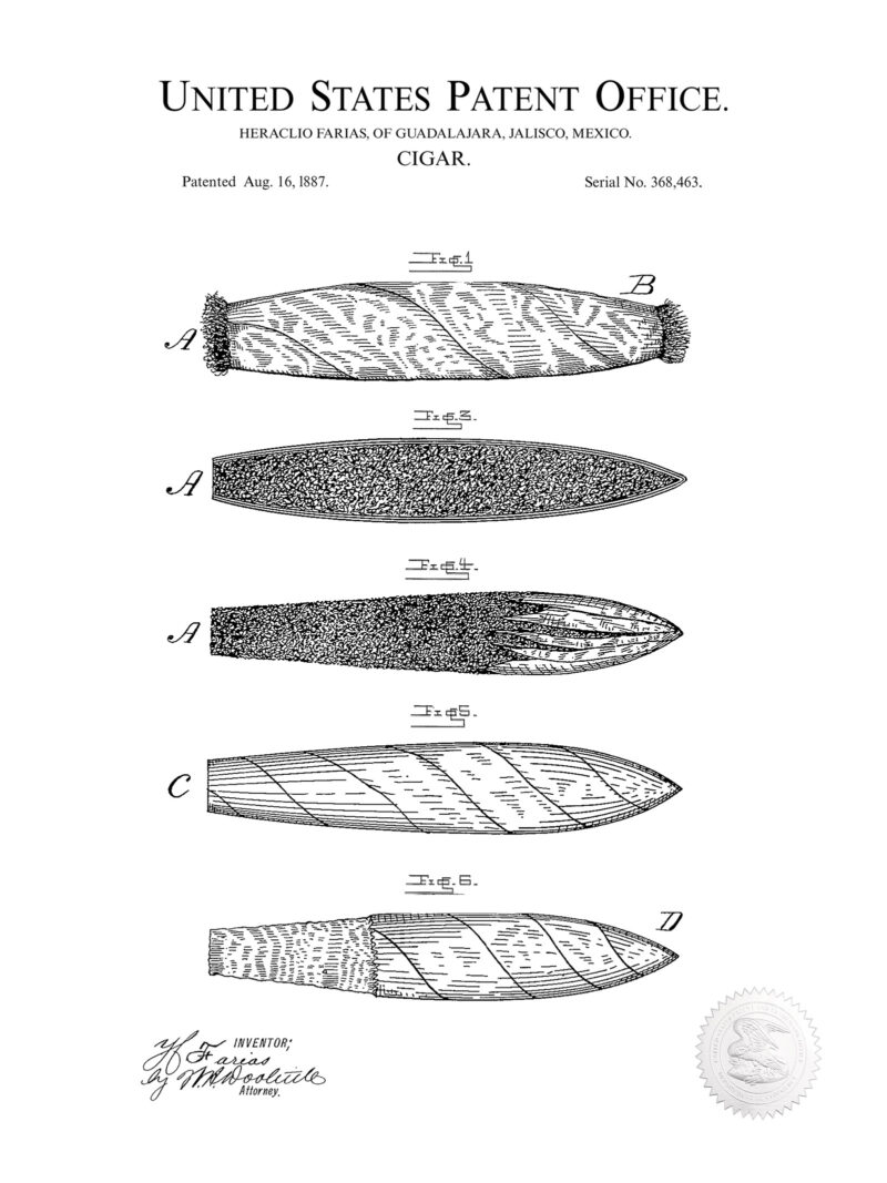Early Cigar Design | 1887 Patent