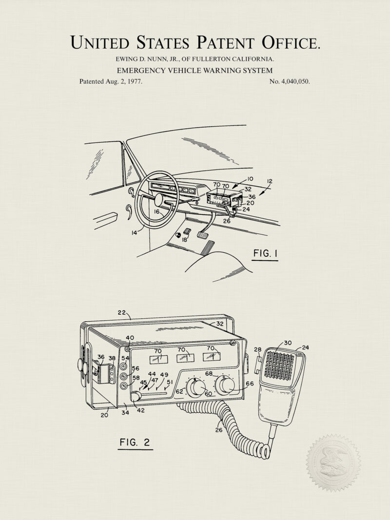 Vehicle Warning System Patent Print