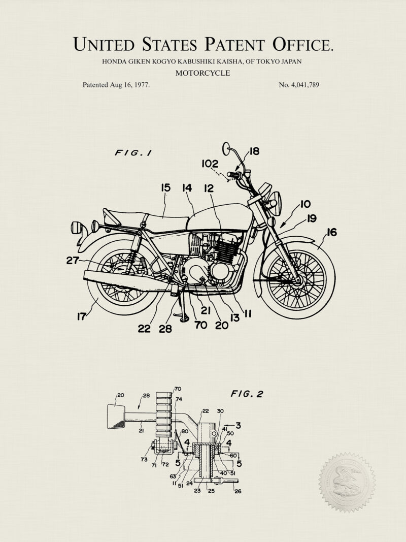 Honda Motorcycle | 1977 Patent