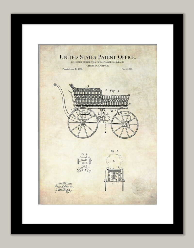 Antique Baby Carriage | 1889 Patent