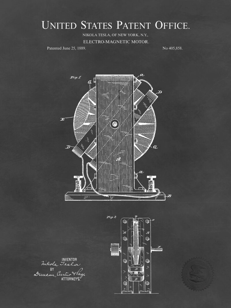 Tesla Electro Magnetic Motor | 1889 Patent
