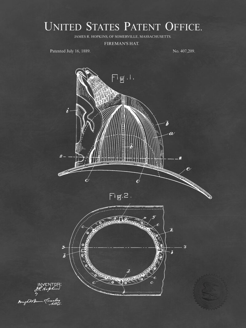 Fireman's Helmet | 1874 Patent