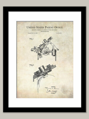 Thomas Edison Phonograph | 1889 Patent Print