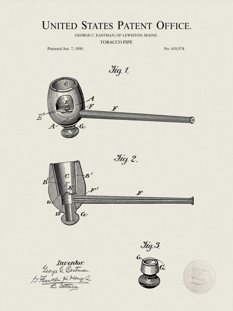Tobacco Pipe Design | 1890 Patent