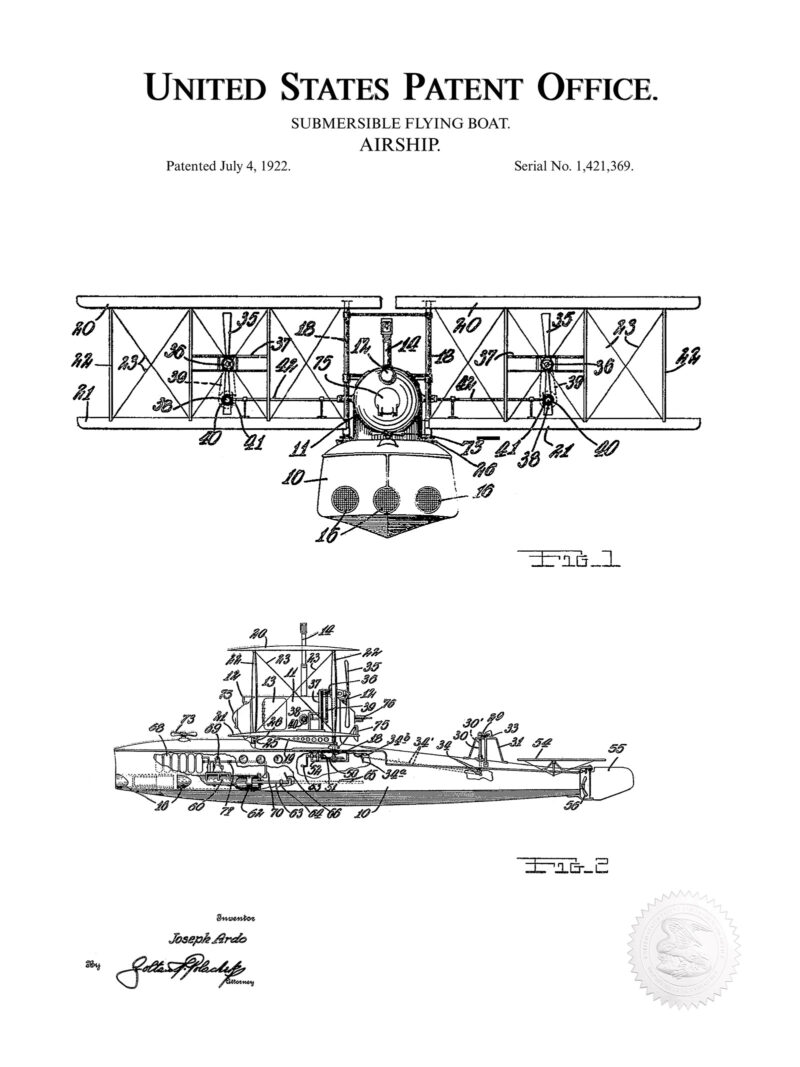 Submersible Flying Boat | 1922 Patent