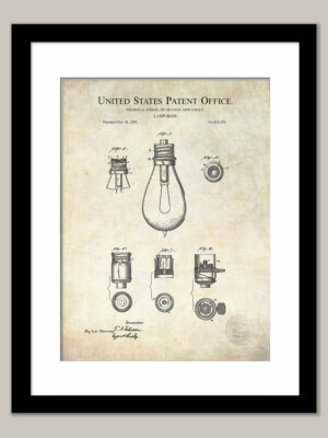 Thomas Edison Lamp Design | 1890 patent