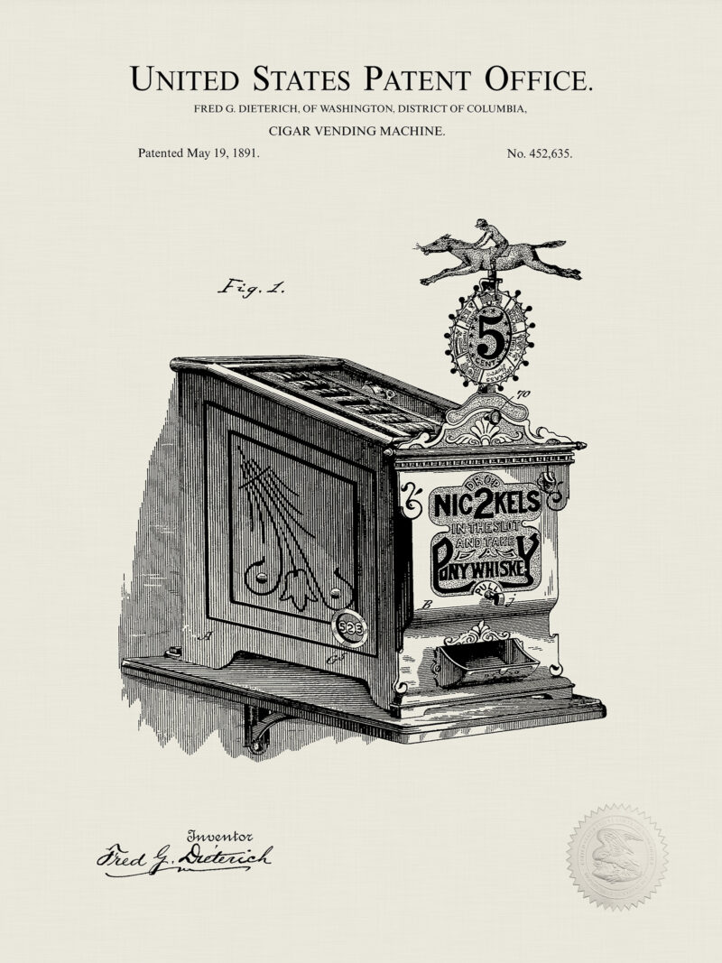 Cigar Vending Machine | 1887 Patent