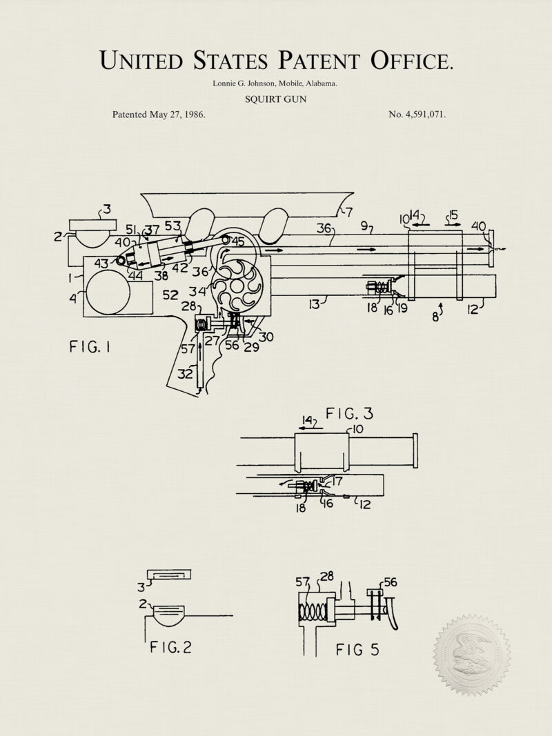 Super Water Gun | 1986 Patent Print