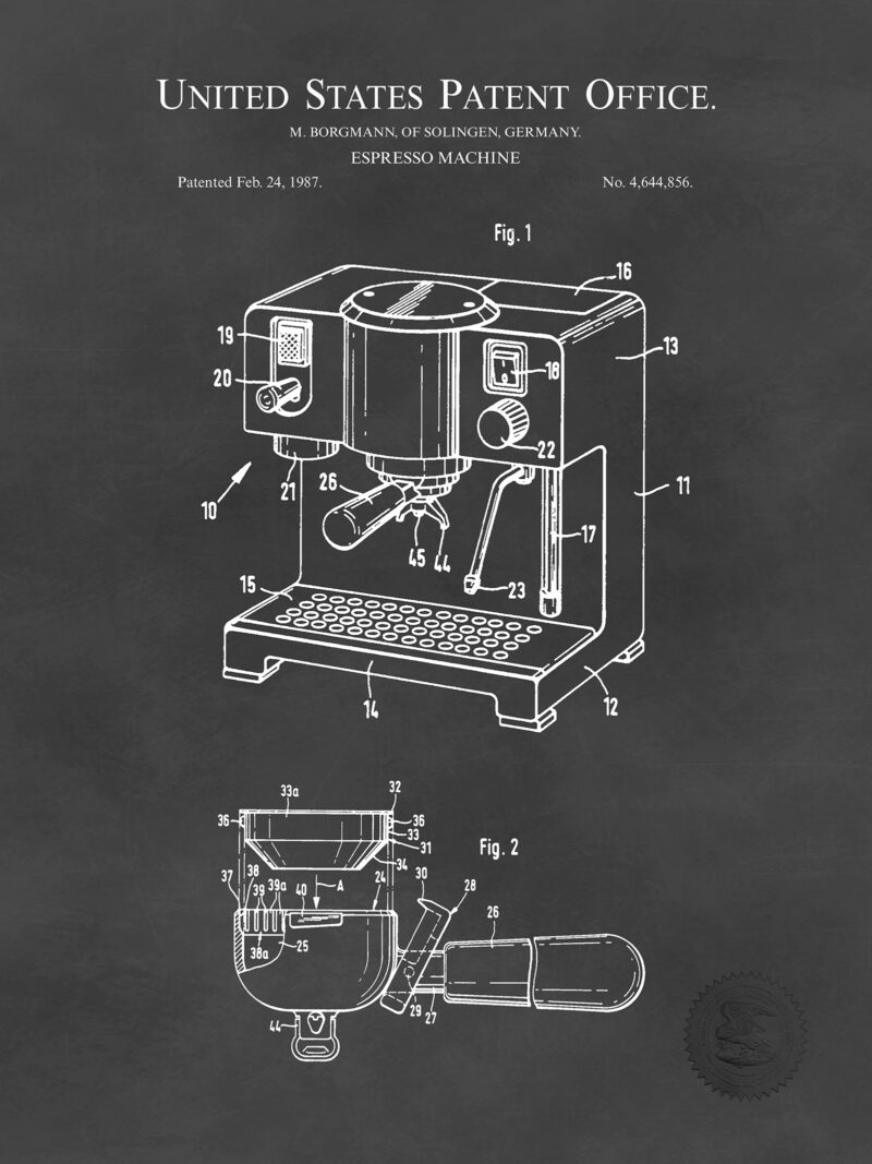 Espresso Apparatus | 1987 Patent Print