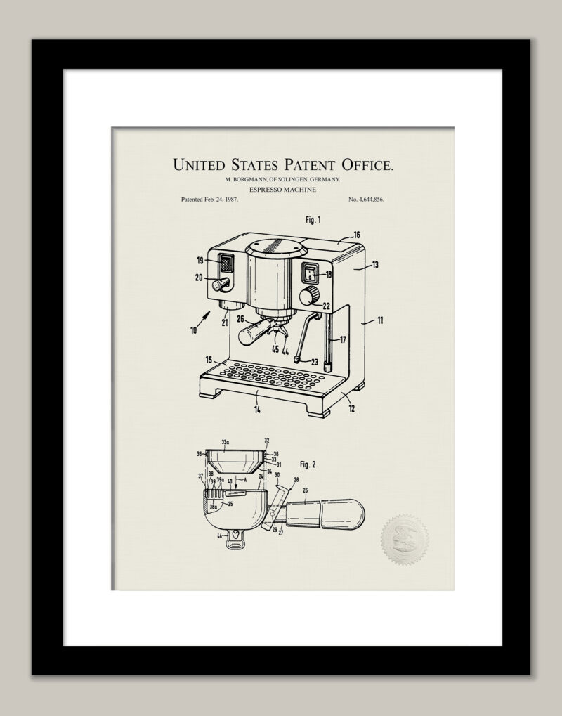 Espresso Apparatus | 1987 Patent Print