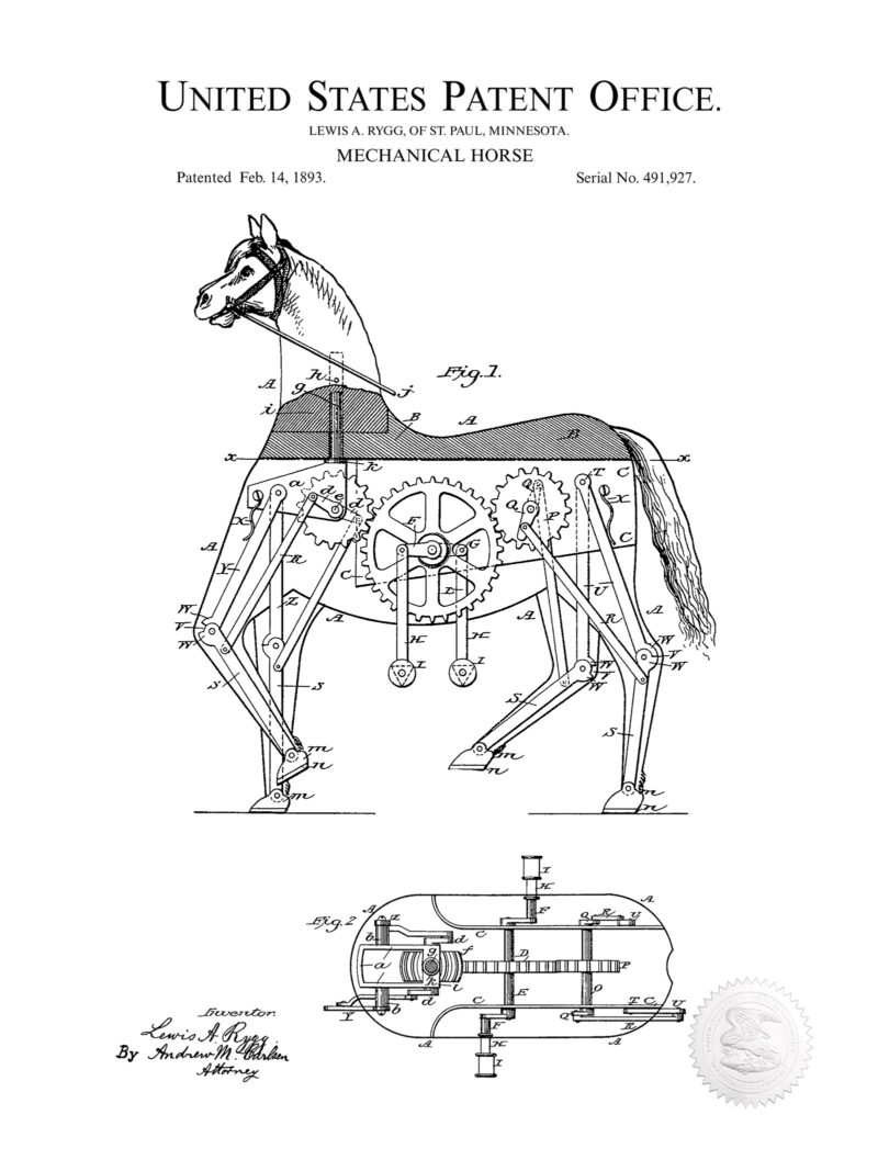 Mechanical Horse | 1893 Patent