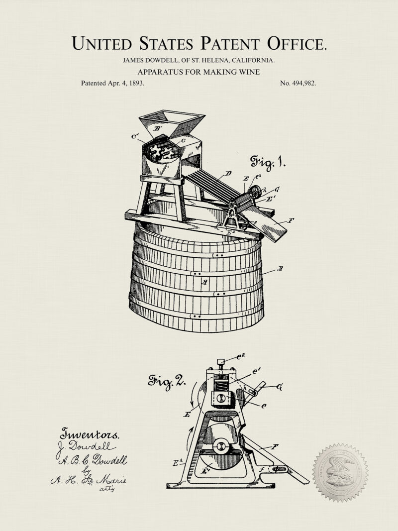 Antique Wine Press | 1893 Vineyard Patent