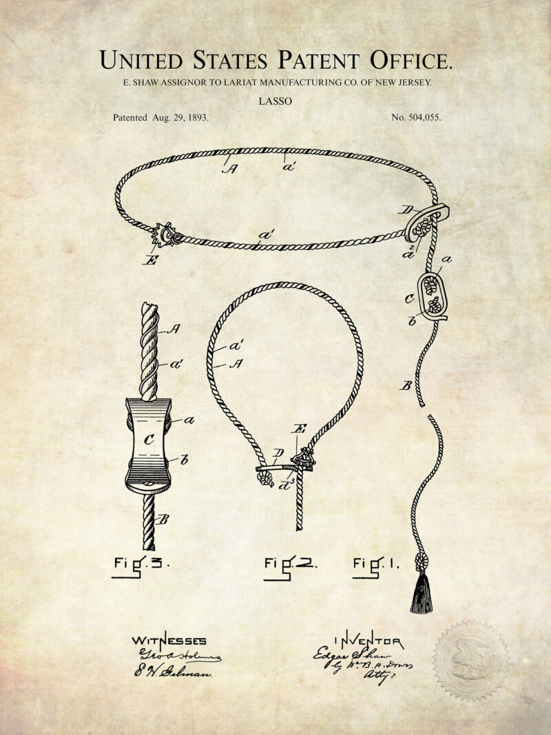 Lasso Print | 1893 Patent